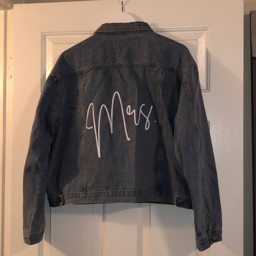 The Brodie Bride - "Mrs." Blue Denim Jacket - Light Wash